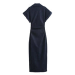 Robe longue soirée avec fermeture bouton élégante mince