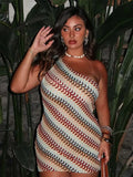 Robe longue soirée sexy en crochet fendue à col en V femme
