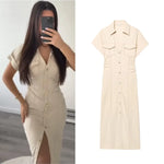 Robe longue soirée avec fermeture bouton élégante mince