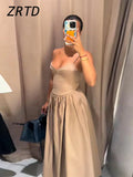 Robe longue soirée sexy à bretelles femmes, plissée, col en V sans manches