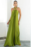 Robe de soirée longue sexy sans manches pour femme