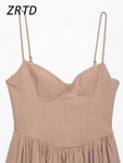 Robe longue soirée sexy à bretelles femmes, plissée, col en V sans manches