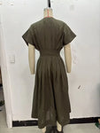 Robe de soirée élégante pour femme plissée col en V